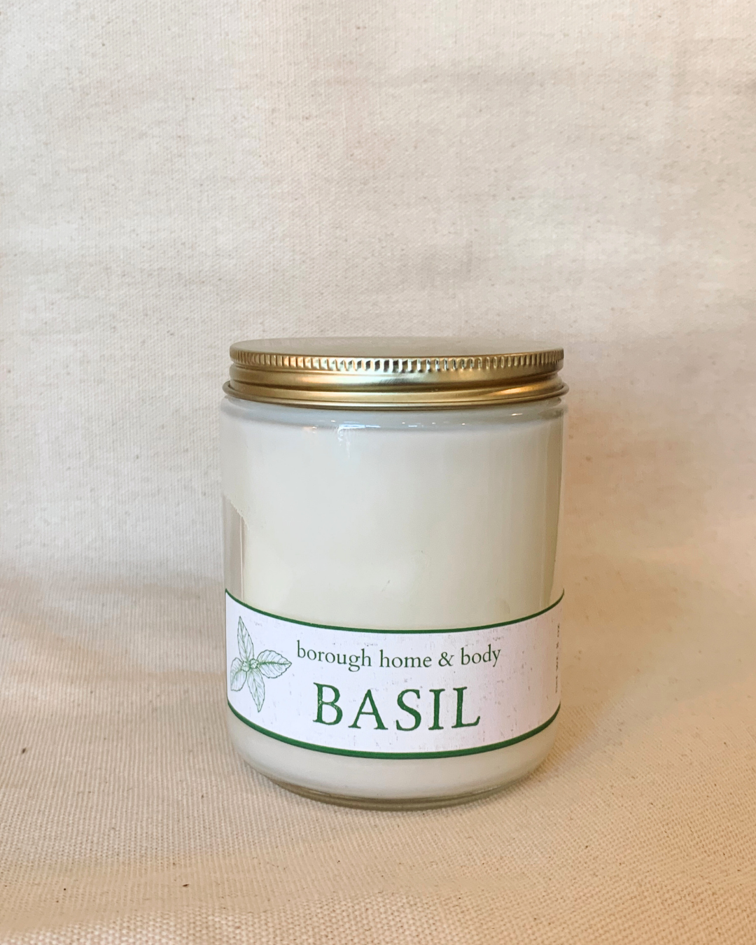 Basil Soft Spice Candle - Gold Lid - Soy Wax
