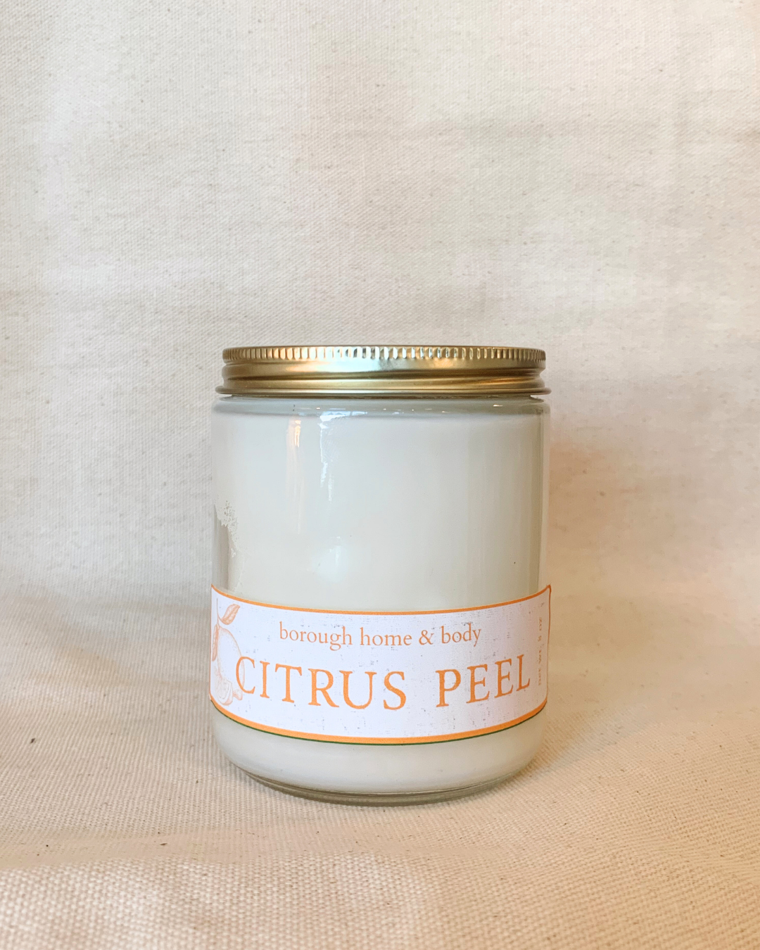 Citrus Peel Soy Wax Candle w/Gold Lid