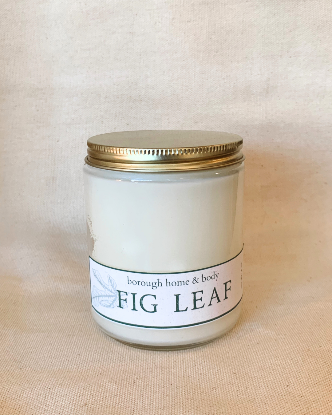 Fig Leaf Soy Wax Candle w/Gold Lid