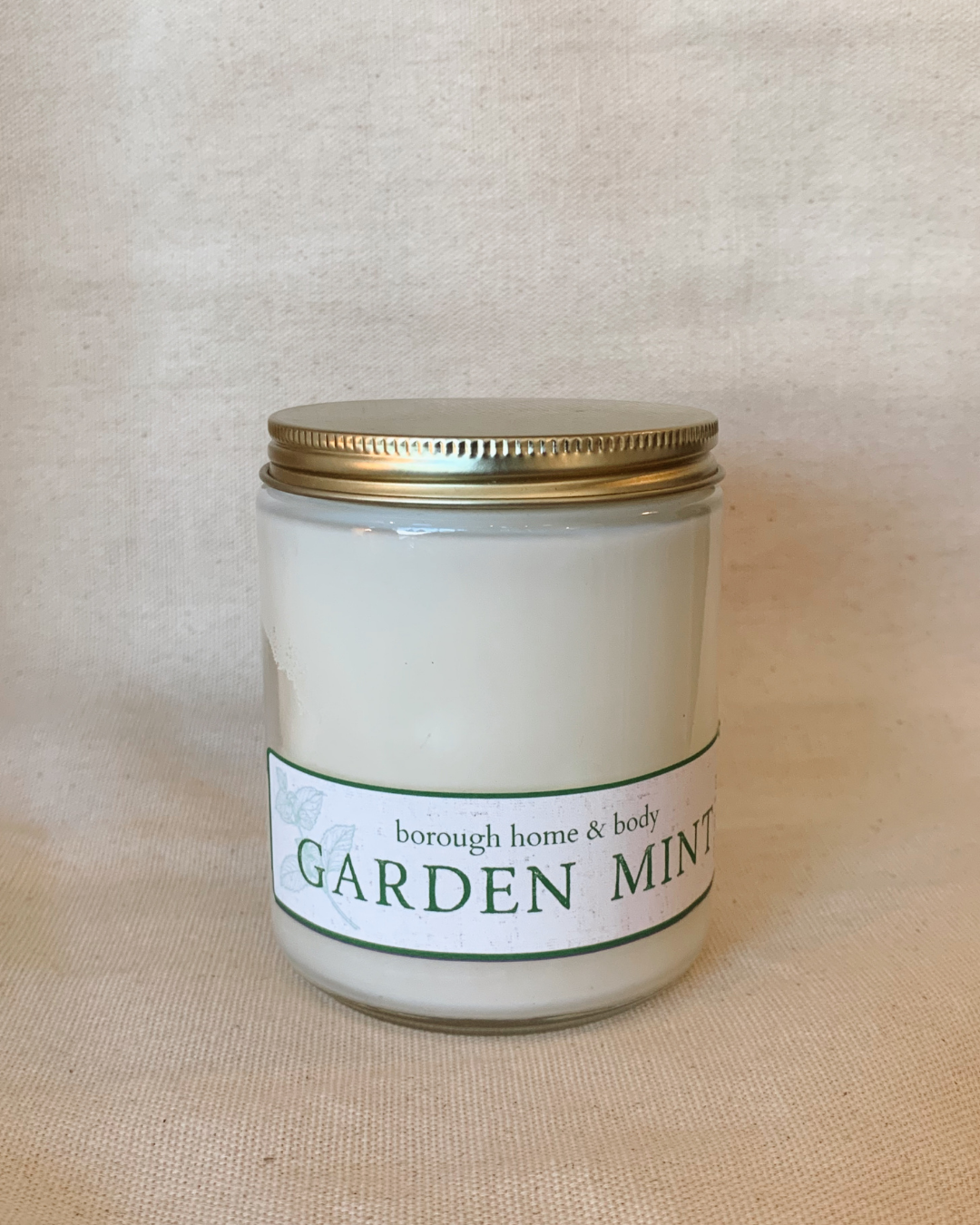 Garden Mint Soy Wax Candle w/Gold Lid