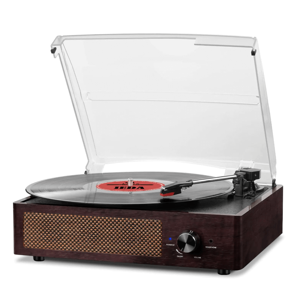 Vinyl Record Player - Turntable with Built-in Bluetooth Receiver
