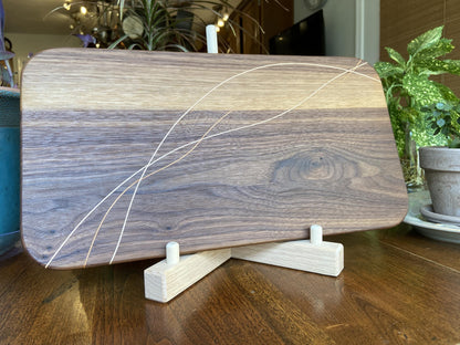 Walnut Charcuterie Board - Cherry & Maple Decorative Banding