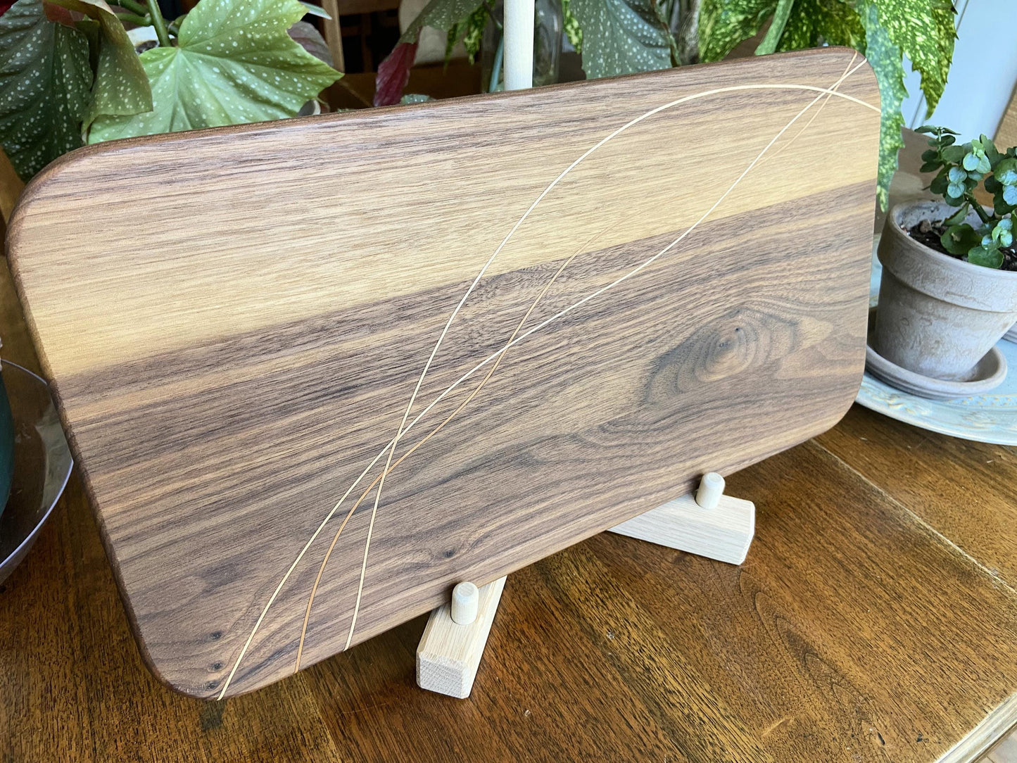 Walnut Charcuterie Board - Cherry & Maple Decorative Banding