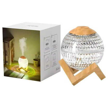 Crystal LED Aromatherapy Essential Oil Diffuser with Wooden Stand