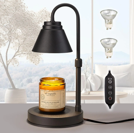 Woderdeng Candle Warmer Lamp with Timer - Dimmable Candle Melting Light with 2 Bulbs