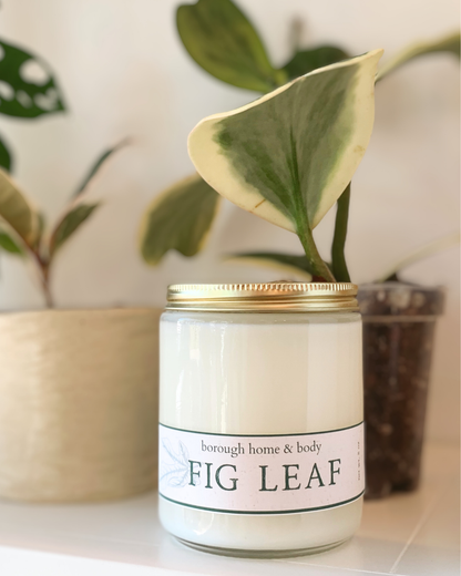 Fig Leaf Soy Wax Candle w/Gold Lid
