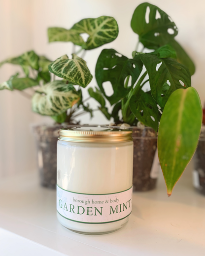 Garden Mint Soy Wax Candle w/Gold Lid