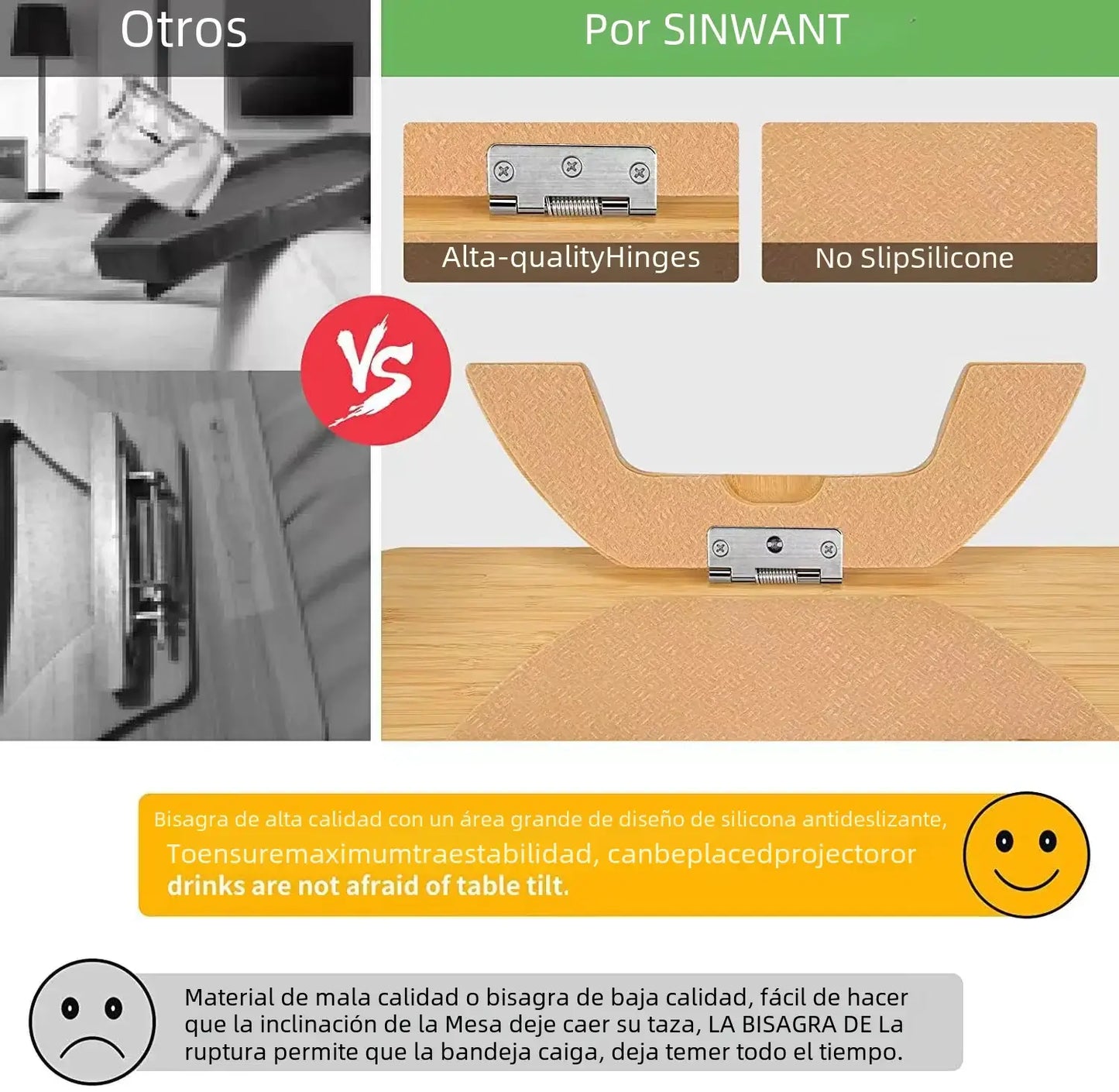 Wooden Lazy Sofa Tray