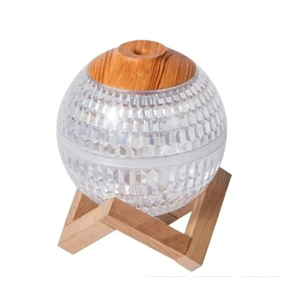 Crystal LED Aromatherapy Essential Oil Diffuser with Wooden Stand