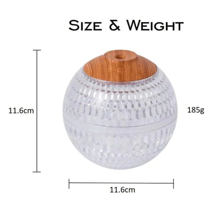 Crystal LED Aromatherapy Essential Oil Diffuser with Wooden Stand