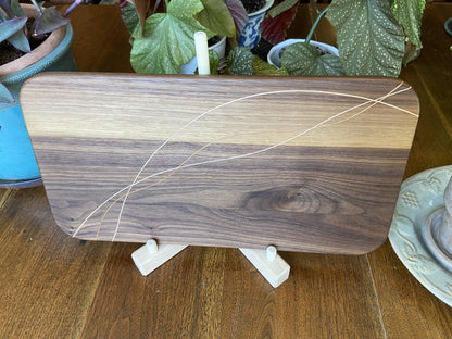 Walnut Charcuterie Board - Cherry & Maple Decorative Banding