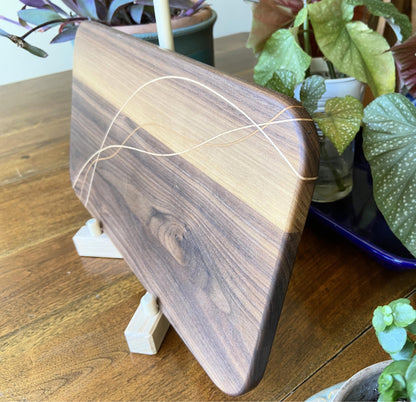 Walnut Charcuterie Board - Cherry & Maple Decorative Banding
