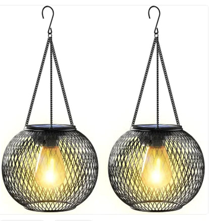 Fashion Simple Solar Garden Metal Hanging Lamp