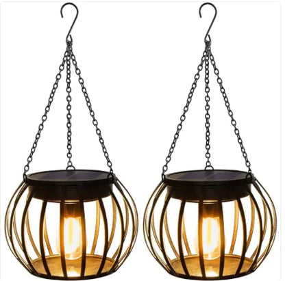 Fashion Simple Solar Garden Metal Hanging Lamp