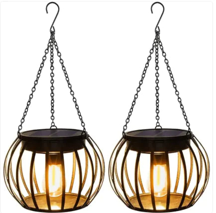 Fashion Simple Solar Garden Metal Hanging Lamp